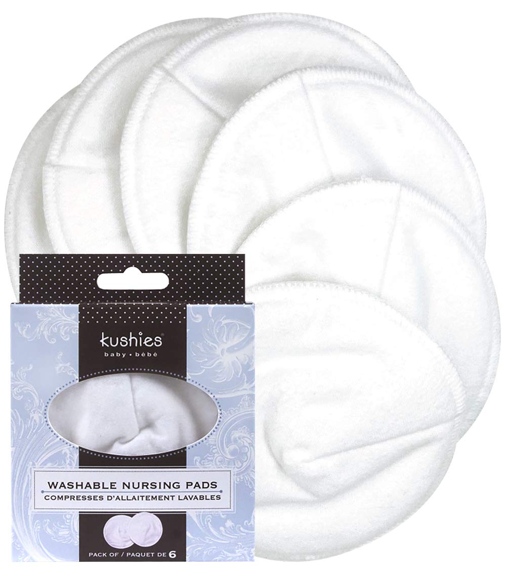 Kushies Washable Nursing Pads, White