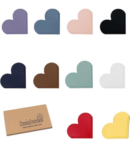 8 Pcs Leather Heart Bookmarks - Cute Corner Book Markers For Book Lovers Reading Gifts