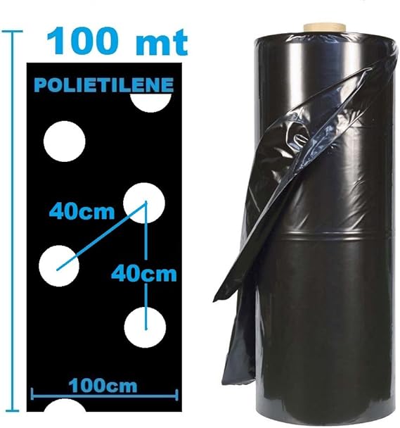 Telo Pacciamante 100 Mt X 90 Cm - Nero, Senza Fori, Antierbacce Per Orto E Giardino - Foto 3