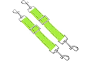 VALICLUD 2Pcs Reflective Pet Leash Extender Connector with Zinc Alloy Clips, Short Dog Collar Lead Coupler