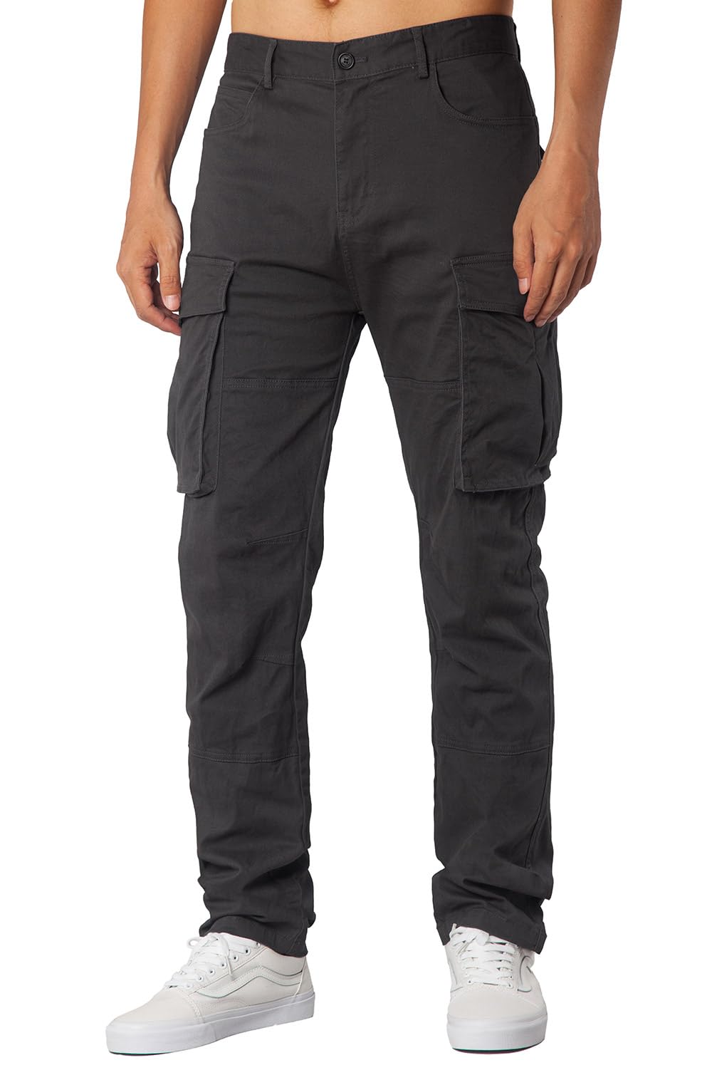 ITALYMORN Mens Work Cargo Trousers with Deep Pockets Casual Technical Pants Relaxed Fit(40, Dark Grey)