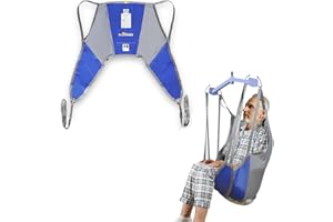 EZ Assistive Easy Slip Fit Patient Lift Sling with Low Back,Hygiene Sling for Elderly/Bedridden Patient Transfer or Toileting,SWL 500 lb