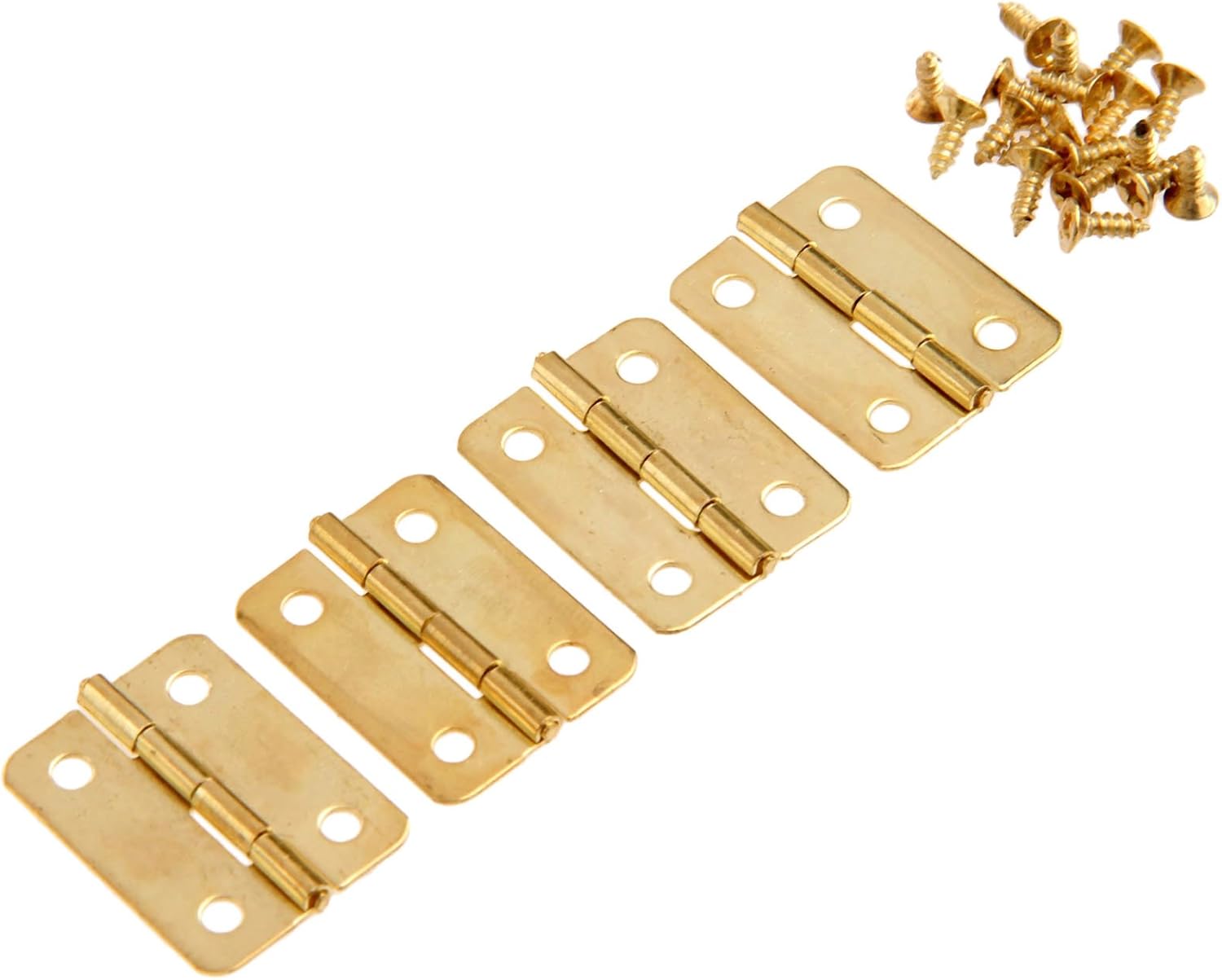 4Pcs 0.94"x 0.71" Mini Metal Hinges Jewellery Box Tiny Trinket Miniature Furniture Cabinet Hinges - Image 5