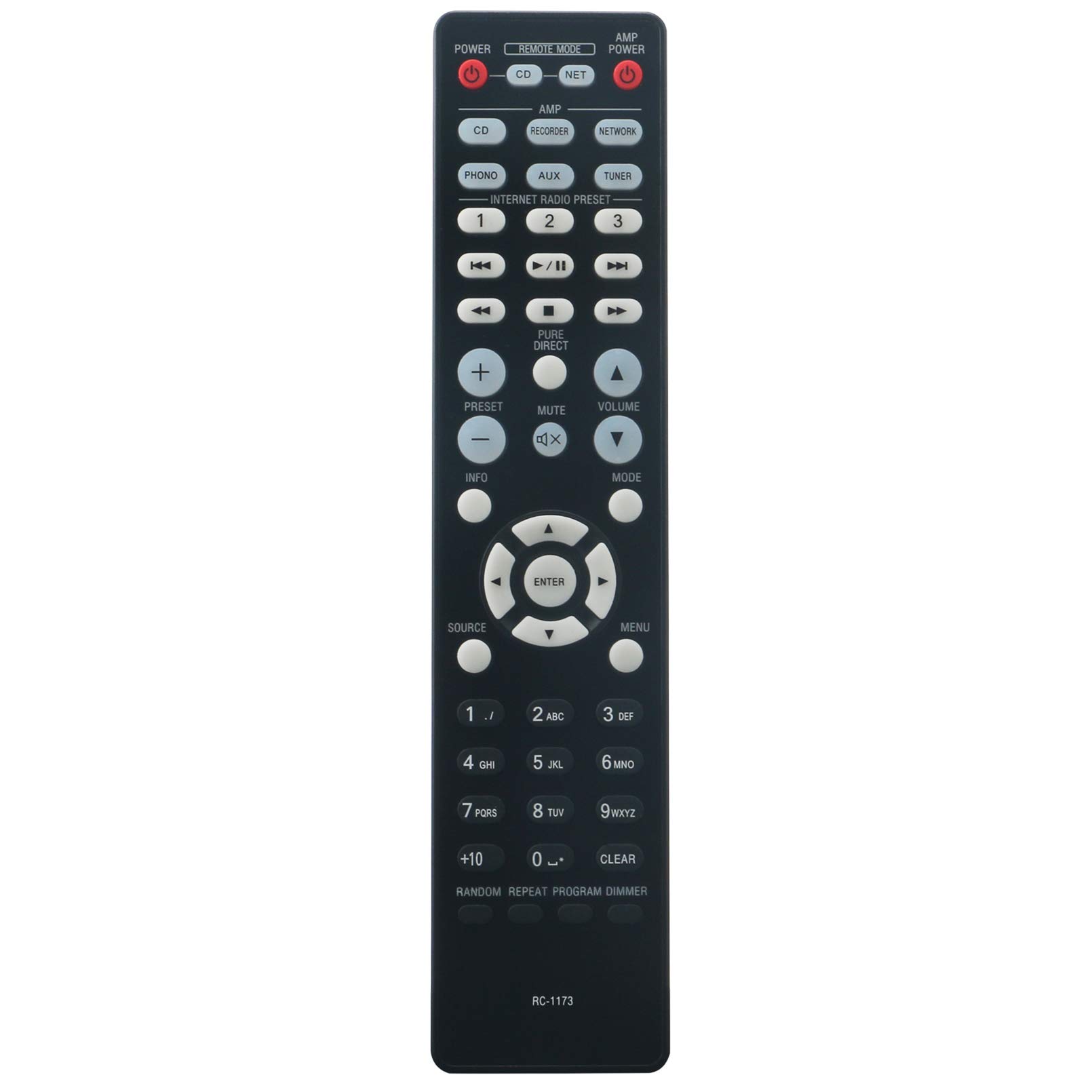 ALLIMITY RC-1173 Remote Control Replace for Denon CD Player DCD-720AE DCD-520AE PMA-520AE