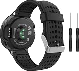 MoKo Silicone Watch Band for Garmin Forerunner 235 220 230 620 630 735XT - Black view 1