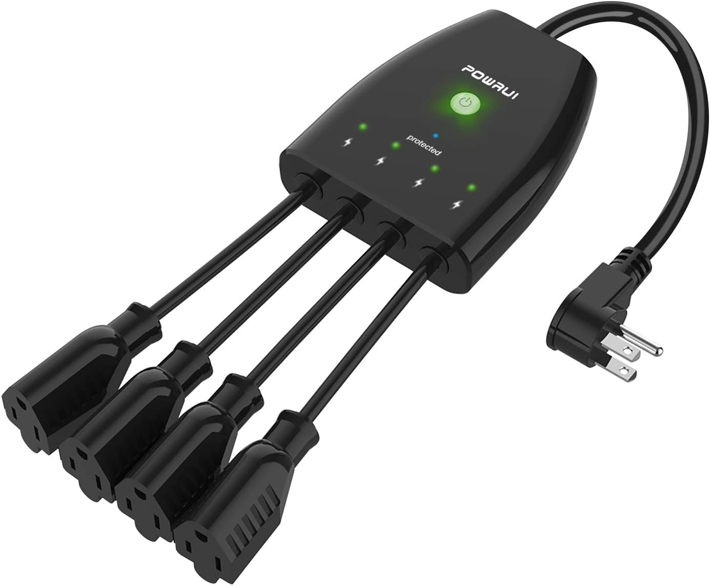 Outdoor Smart Plug, Surge Protector, POWRUI Smart Power Strip with 4-Outlet Extender, Remote Control, Timer, Weatherproof for Indoor and Outdoor Use, Compatible with Alexa, Google Assistant and IFTT: Electronics
