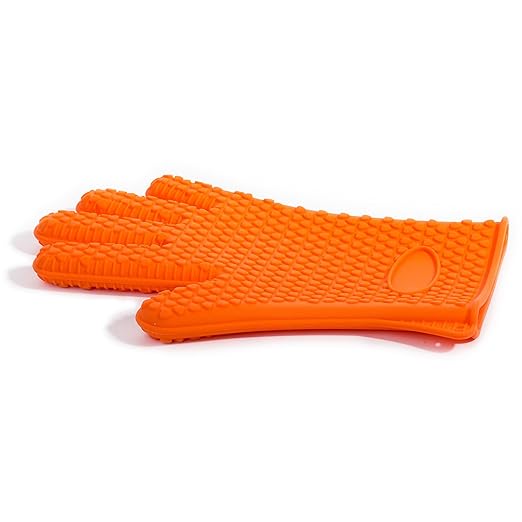 Navisha Heat Resistant Textured Non-Slip Silicone Hand Gloves With Five Fingers (Random Colour)