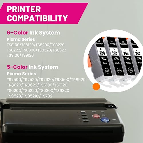 Black Compatible Ink Cartridge For Canon PIXMA TS6120 TS6220 TR7520 TR8520 - PGI-280XL