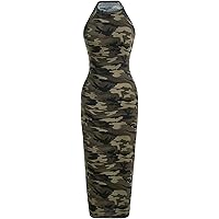 blue dress for baby girl Camo V-Neck Midi Dress – The Snooki Shop main image 0