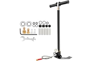 GEKUVIX 30Mpa 4500Psi PCP Hand Pump,4 Stage PCP Hand Pump Air Compressor,High Pressure Hand Pump,Stainless Steel,Suitable for PCP Air Guns,Paintball Gun,HPA Gas Tanks,Tire Inflation