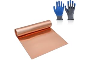 Uxney Copper Sheet Roll,0.02mm Thickness Copper Foil, 8" Width x 11 FT Copper Strip Applicable to Various DIY Projects