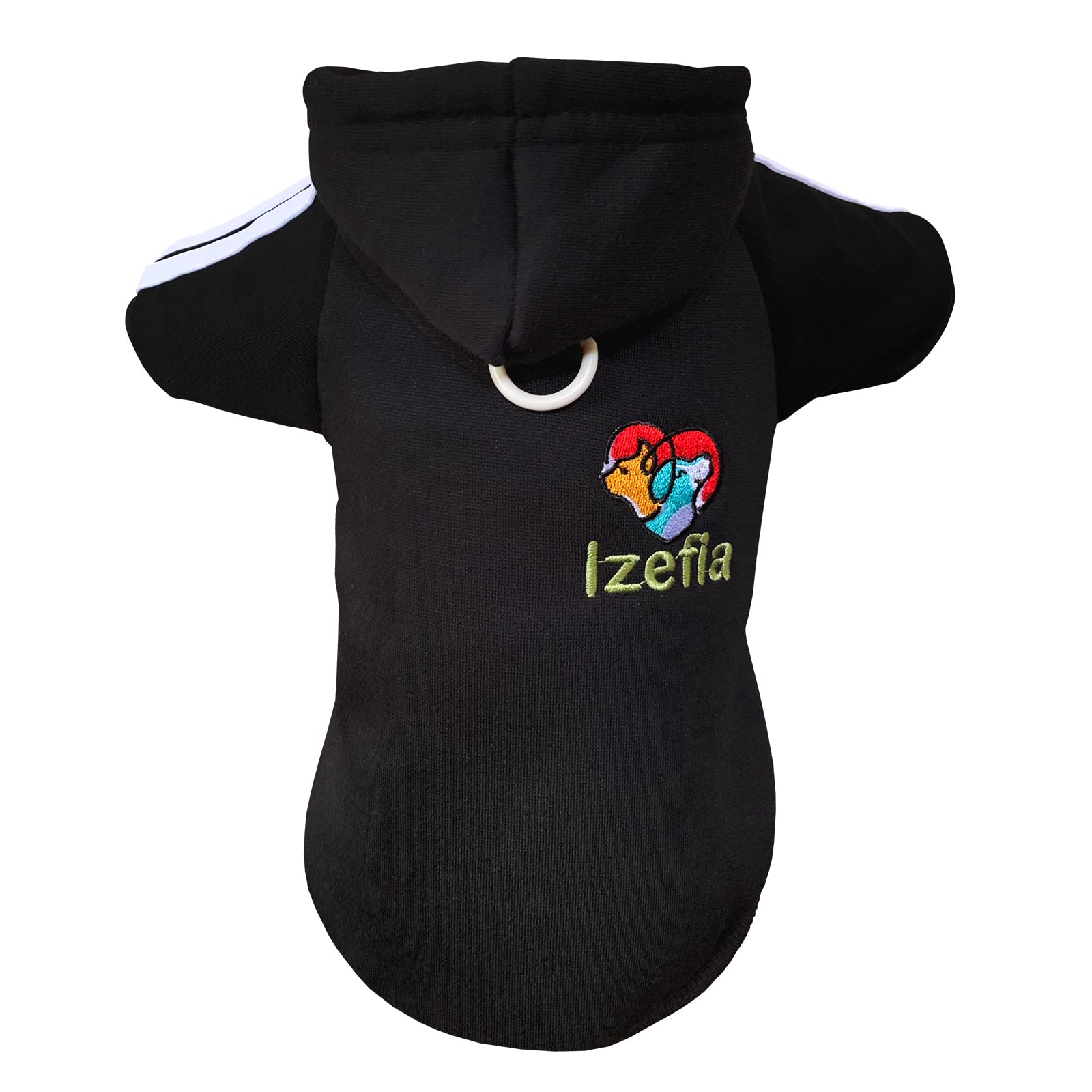 Izefia Dog hoodie Dog Hoodies Clothes Apparel Fleece Dog Sweater Winter Sweatshirt Warm Cotton Loop Basic Dog Hoodie for Small Dog Puppy Cat Black XS