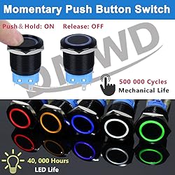 DMWD 2pcs 22MM Momentary Push Button Switch 12V-24V