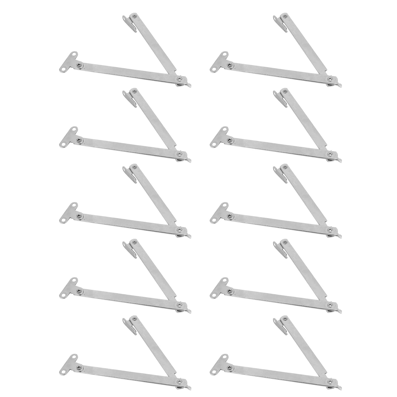 stay hinge for horizontal door, Pack of 10 Lid Support Hinge Nickel Plating Cabinet Lifting Strut Folding Buffer Damper for Kitchen Cupboard Cupboard Door