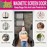 Hoobest Magnetic Screen Door with Heavy Duty Mesh Curtain and Full Frame Velcro Fits Door Size Up to 36x82 Max.
