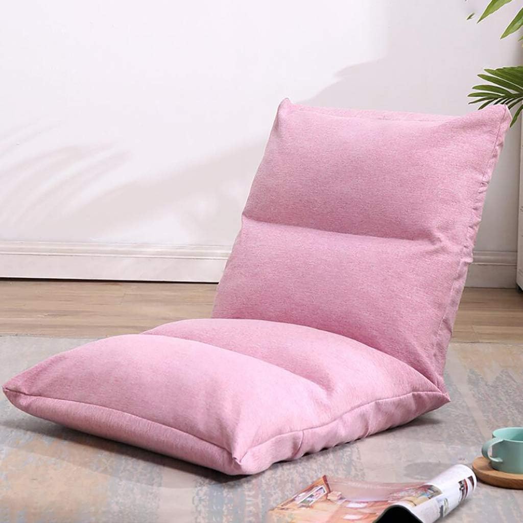 FCSFSF Floor Sofa Chair Gaming Chairs,Adjustable Foldable Floor Chair,Cotton Linen Gaming Chair Lounge Chair,Lazy Sofa for Home Dorm Reading Pink 52x110x13cm(20x43x5inch)