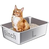 Stainless Steel Litter Box, 20"x14"x6"(Deep) High