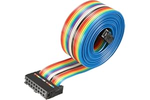 uxcell IDC Rainbow Wire Flat Ribbon Cable 16 Pins 148cm Length 2.54mm Pitch Type-C