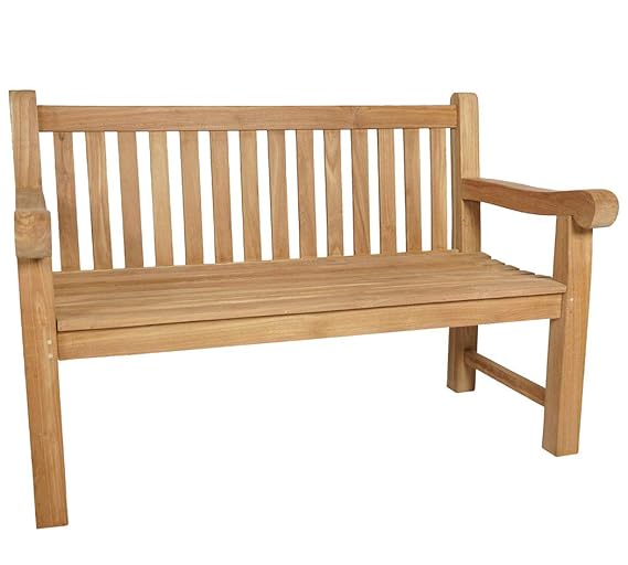 KMH®, 2-sitzer Gartenbank Balmoral (120 cm) - ECHT Teak (#102061)