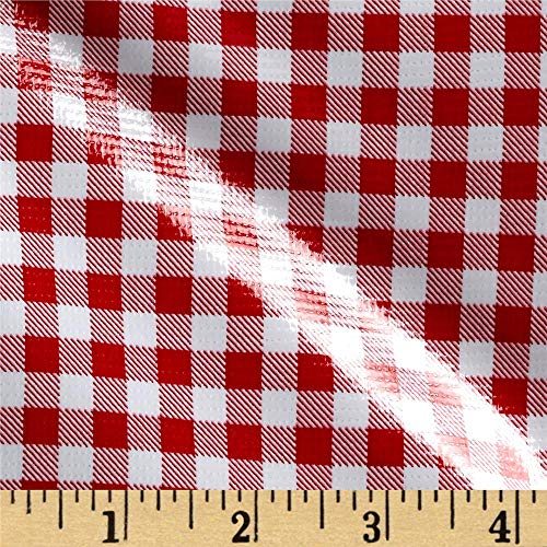 Oilcloth International Oilcloth Gingham Red Fabric By The Yard
