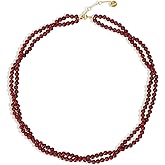 ZANNAH Gemstone Beaded Necklaces for Women - Boho Style Essential Necklace 15" + 3.14" Extender, Cute and Trendy Choker, Natural Stone Handmade Jewelry, Thoughtful Gifts for Women