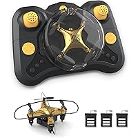 Holyton HT02 Golden Mini Drone for Adult Beginners and Kids, Portable RC Quadcopter with Auto Hovering, 3D Flip, 3 Speed…