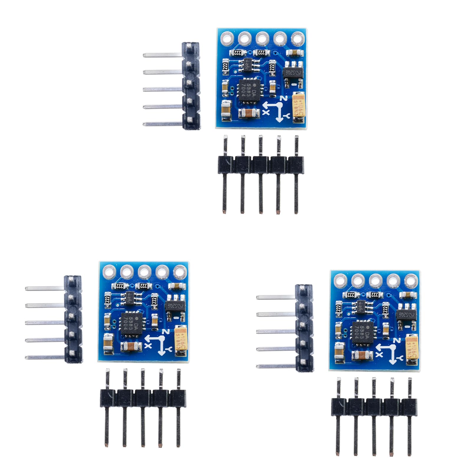 Photo 1 of FORIOT 3Pcs GY-271 Triple Axis Compass Magnetometer Sensor Module QMC5883L Electronic Compass Module(Electronic Integrated Circuits)