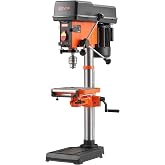 VEVOR 12-Inch Benchtop Drill Press, 6.2 Amp, 1 HP Bench Drill Press, 530 to 3140 RPM Variable Speed, 0-45&deg; Tilting Worktable, with Laser and LED Work Light, Tabletop Drilling Machine, for Wood Metal
