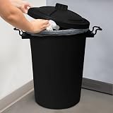 OptiProducts Black 50L Heavy Duty Plastic Bin with Locking Lid view 7
