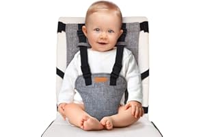 LIULIUBY Compact Travel High Chair | Portable High Chair for Baby | Baby Travel Essential Harness Seat | Must Haves for Vacations, Restaurants, Family Visits with Babies | Portable Highchair Seat with Straps