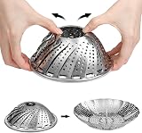 Vicloon Stainless Steel Collapsible Veggie Steamer Basket 16-28cm view 6