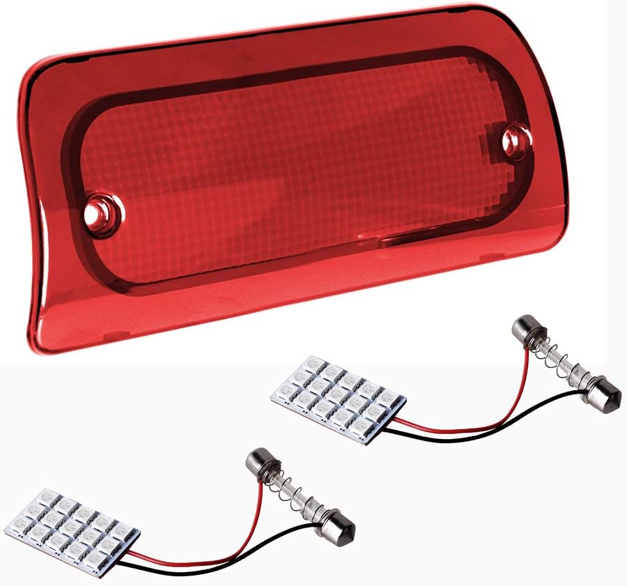 MOFORKIT 3rd Third Brake Light LED Lens Compatible with Extended Cab Only Chevy S10 GMC Sonoma 1994 to 2003