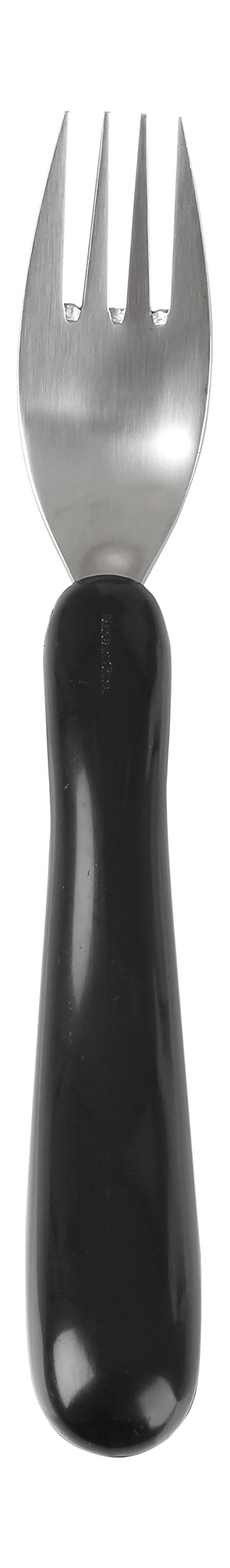 Homecraft Caring Cutlery, Black Handle Fork(Eligible for VAT Relief in the UK) Ergonomic Stainless Steel Eating Utensil, Silverware for Weak Grip, Restricted Movement, Elderly, Disabled, Handicapped