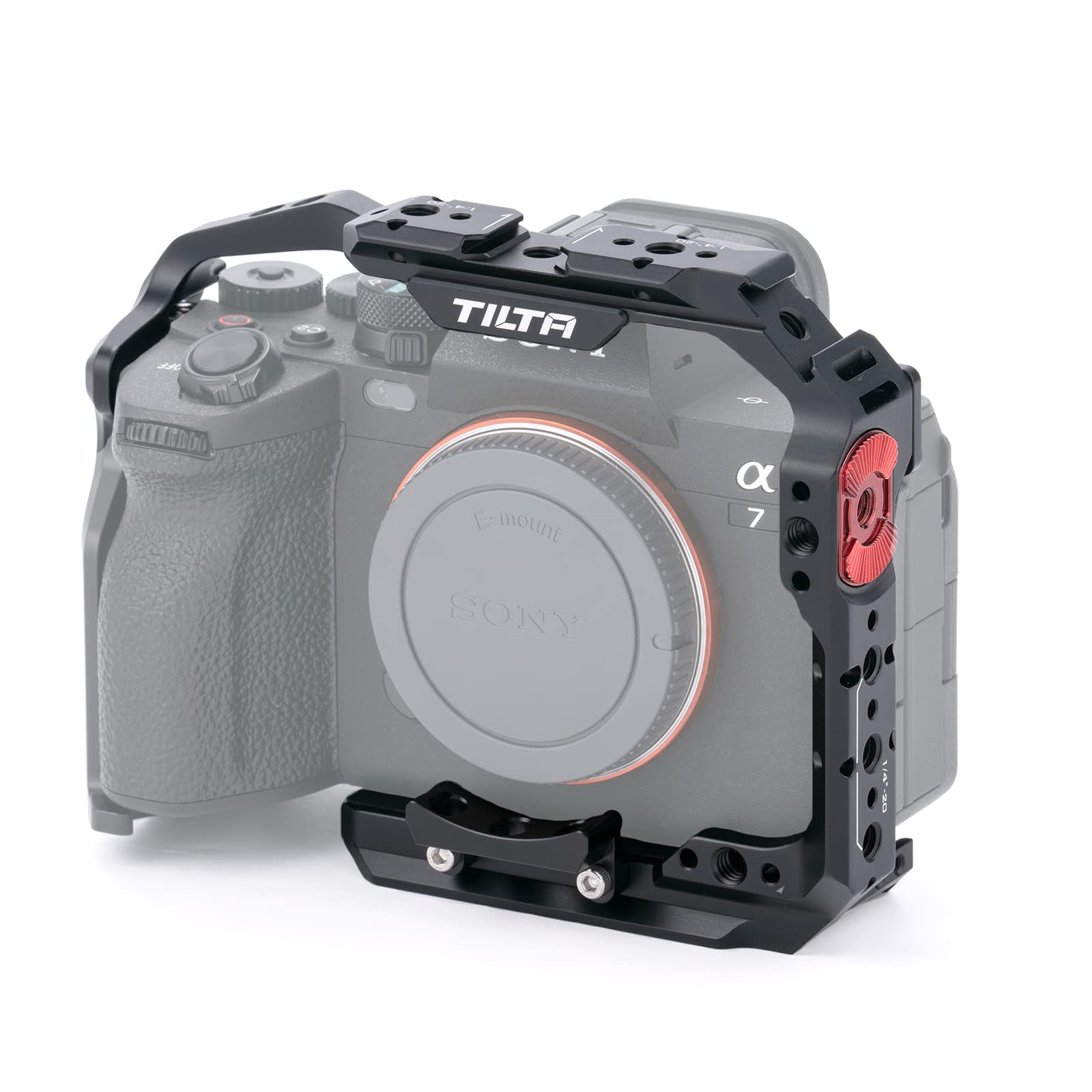 Tilta Full Camera Cage Compatible with Sony a7 IV Video Movie Filmmaking Rig,with Manfrotto Quick Release Plate - Black TA-T30-FCC-B