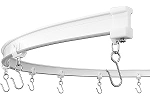 KXLife Flexible Ceiling Mount Curtain Track (20 ft), Hospital Curtain Track System, Ceiling Track for Windows, Room Divider Ceiling Track System, White