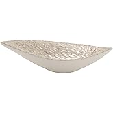 Deco 79 Mother of Pearl Shell Living Room Decor Tray, Oval Serving Tray, 22" x 6" x 10", White