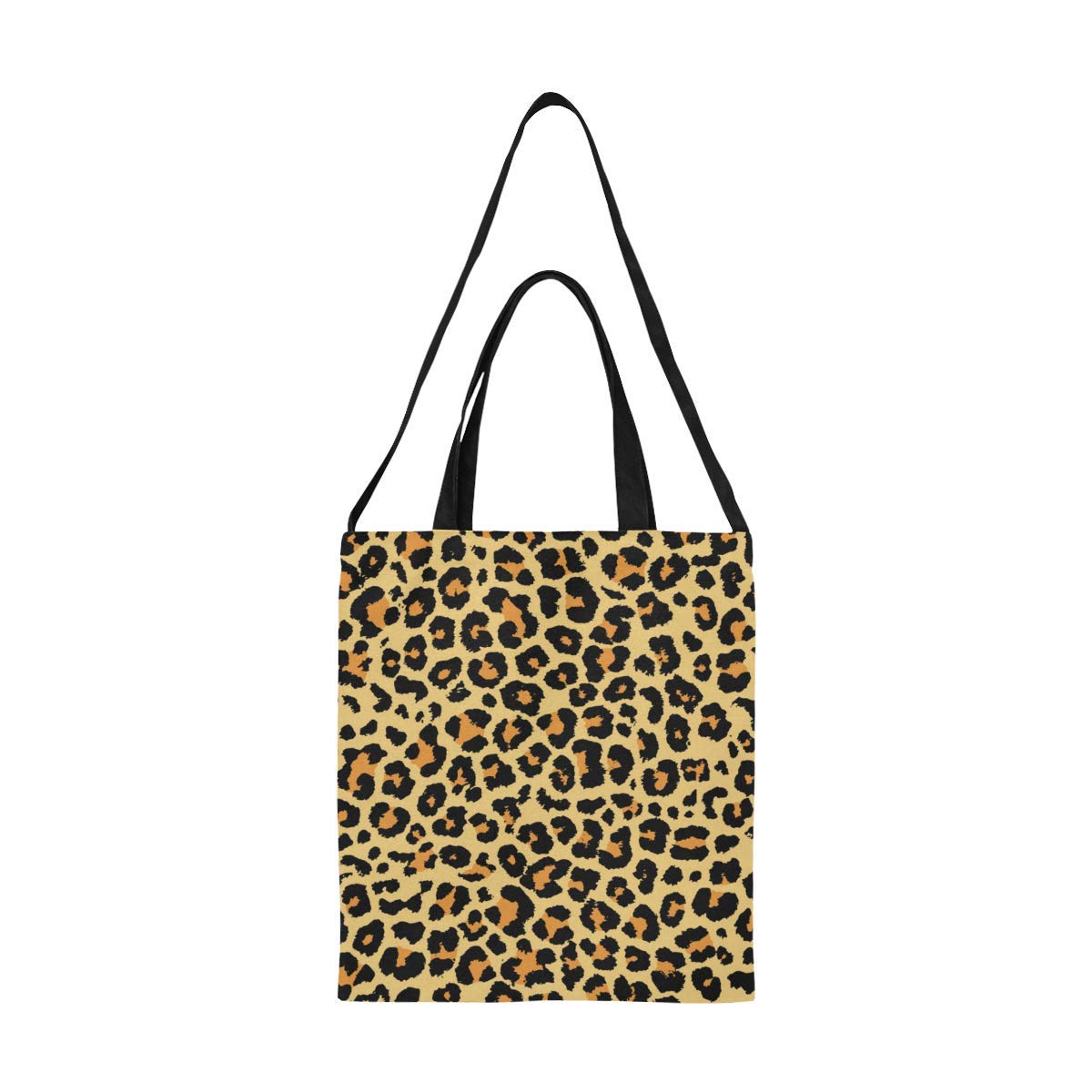 InterestPrint Leopard Lion Animal Prints Canvas Tote Bag Casual Bag Travel School Shoulder Bag