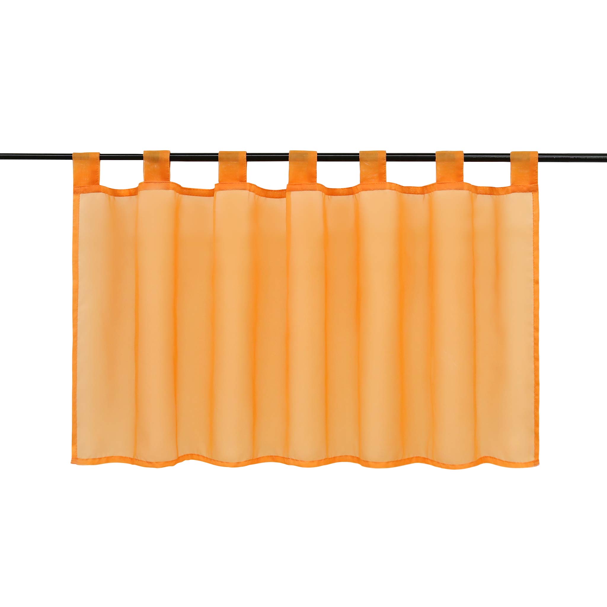 Joyswahl Eva Bistro Net Curtain, Plain Colour, Voile Transparent Curtains, Pack of 1, 60 x 90 cm, Orange
