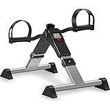 TABEKE Under Desk Bike Pedal Exerciser, Foldable Mini Exercise Bike for Leg and Arm Workouts, Fully Assembled Desk Bike Peddl