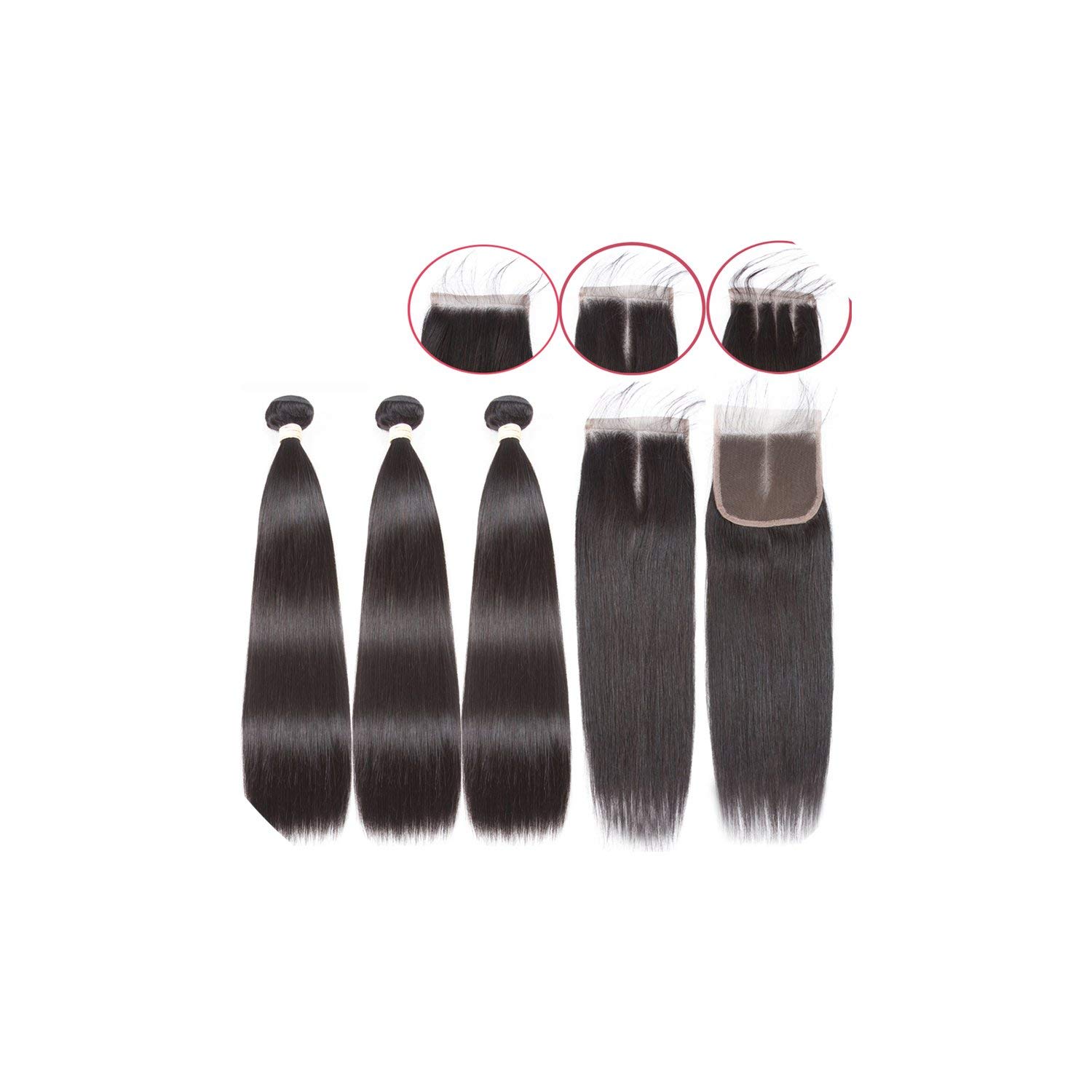 Amazon Com C J Shop Straight Bundles With Closure Brazilian Hair