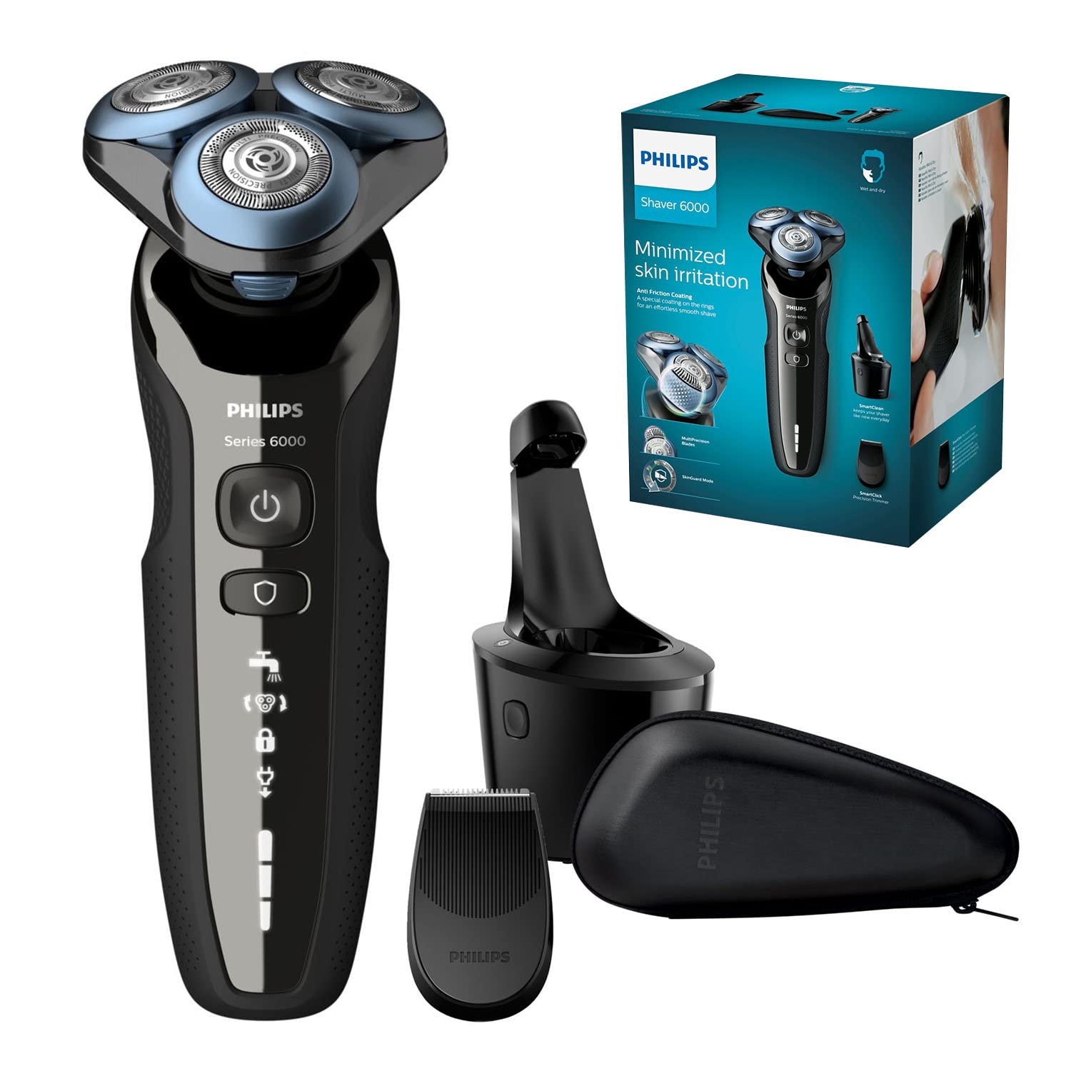 Philips Series 6000 Wet & Dry Men’s Electric Shaver with Precision Trimmer and SmartClean System - S6680/26
