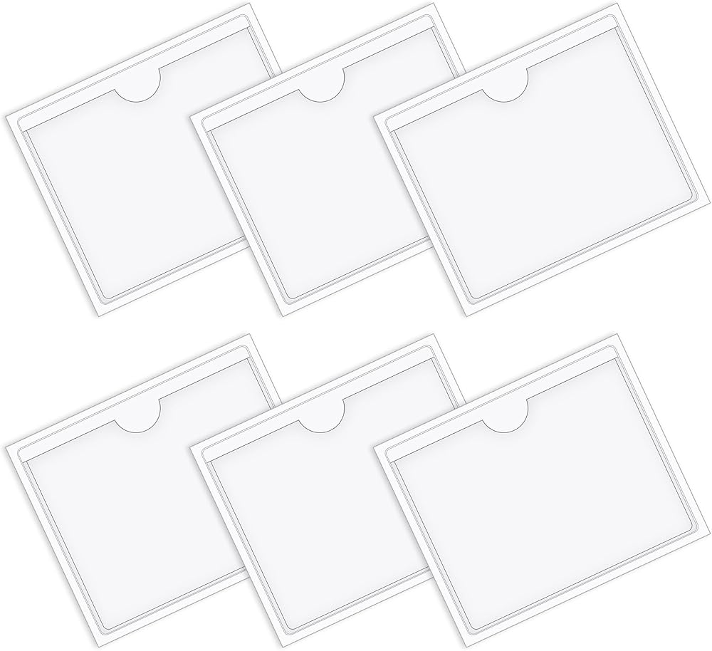 Vicloon Self Adhesive Pocket 6pcs 8x10cm PVC Card Sleeves Open Side