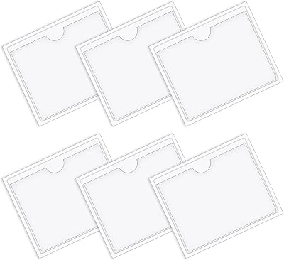 Vicloon Self Adhesive Pocket 6pcs 8x10cm PVC Card Sleeves Open Side