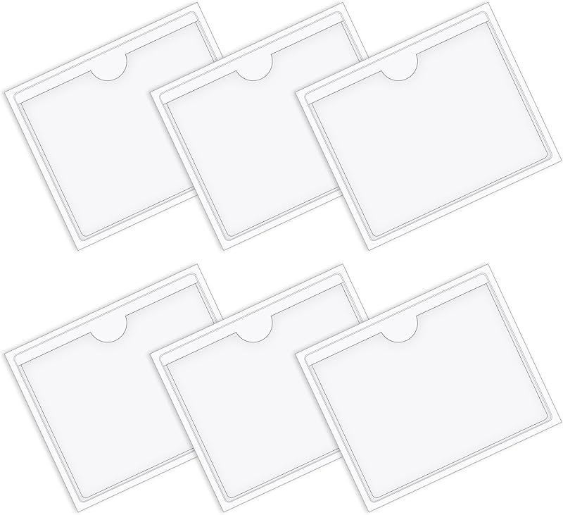 Vicloon Self Adhesive Pocket 6pcs 8x10cm PVC Card Sleeves Open Side
