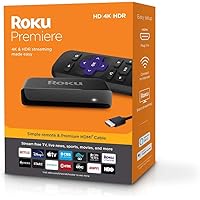 Roku Premiere | HD/4K/HDR Streaming Media Player, Simple Remote and Premium HDMI Cable