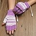 Lsgoodcare Purple USB Fingerless Heating Knitting Hands Warm Gloves Gloves for Women Men Girls Boys