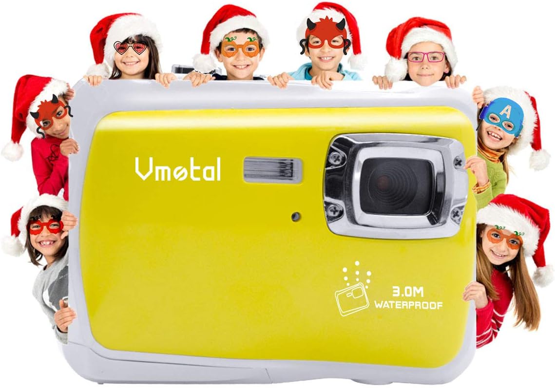 Kids Waterproof Camera, Vmotal Digital Camera for Kids 2.0 Inch TFT Display Children Kids Digital Camera (Yellow)