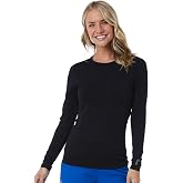 Maevn BESTEE Women's Basic Long Sleeve Under Scrub Tee (Medium, Black)