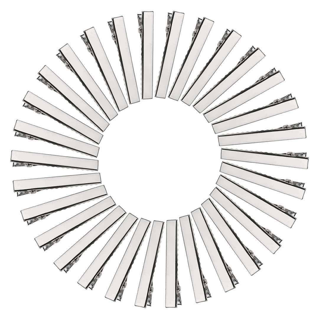 50pcs Metal Crocodile Alligator Hair Clips Bow (40mm)