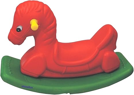 eHomeKart Playgro Rocker for Kids - Plastic Horse Ride-on Toy - for Indoors and Outdoors - for Boys and Girls (76 x 31 x 51cm, Colour May Vary)